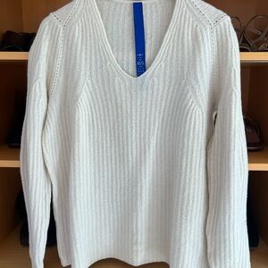 Kit and Ace Ivory V-Neck Sweater